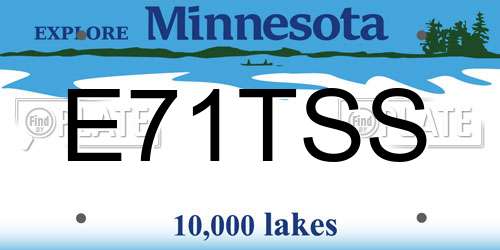 E71TSS Minnesota License Plate