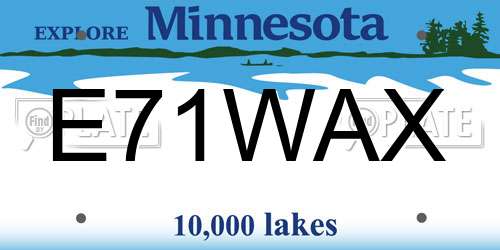 E71WAX Minnesota License Plate