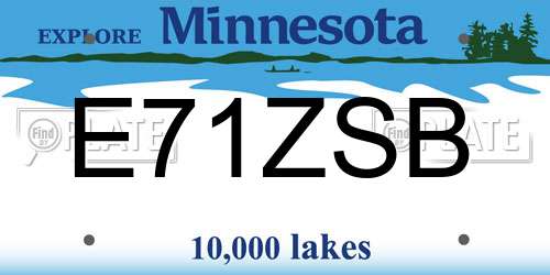 E71ZSB Minnesota License Plate