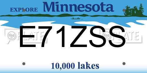 E71ZSS Minnesota License Plate