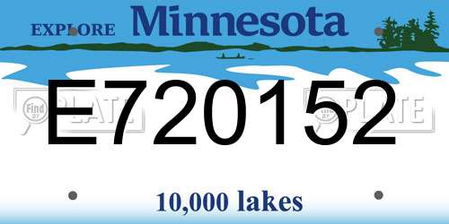 E720152 Minnesota License Plate