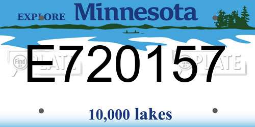 E720157 Minnesota License Plate