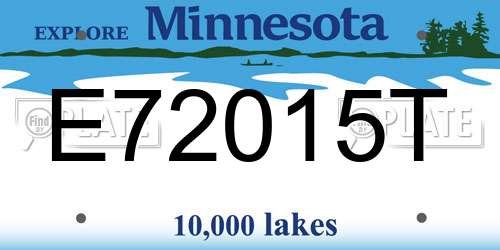 E72015T Minnesota License Plate