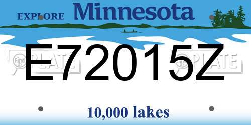 E72015Z Minnesota License Plate