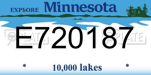 E720187 Minnesota License Plate