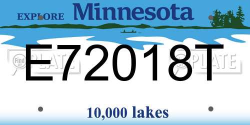 E72018T Minnesota License Plate