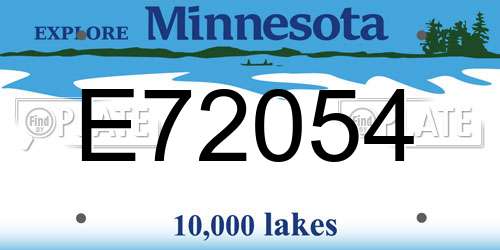 E72054 Minnesota License Plate