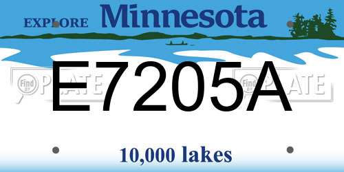 E7205A Minnesota License Plate