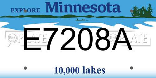 E7208A Minnesota License Plate