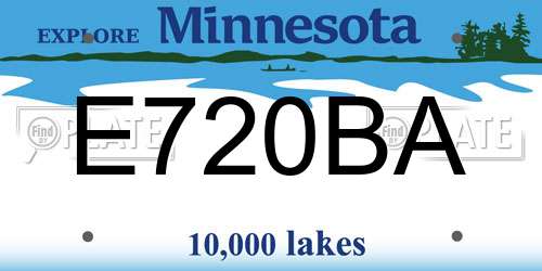 E720BA Minnesota License Plate