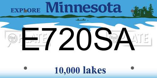 E720SA Minnesota License Plate