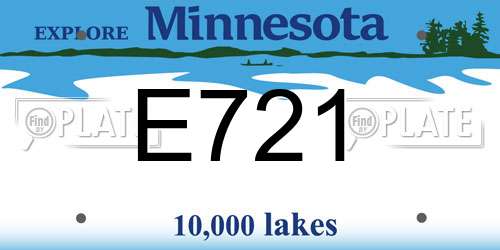 E721 Minnesota License Plate