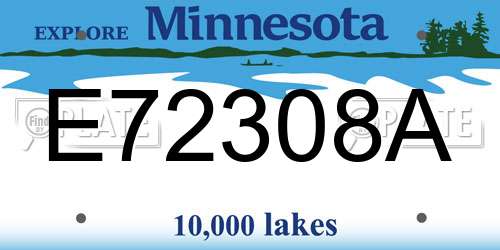 E72308A Minnesota License Plate