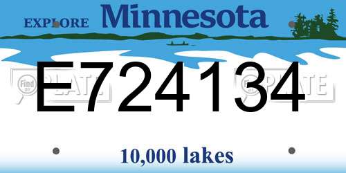 E724134 Minnesota License Plate