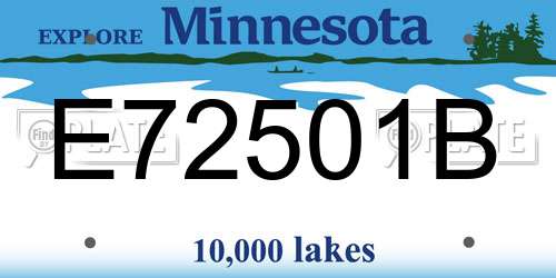 E72501B Minnesota License Plate