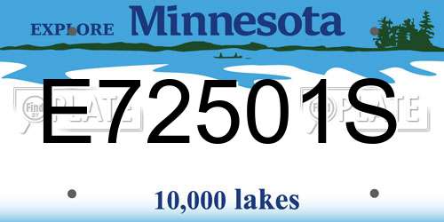 E72501S Minnesota License Plate