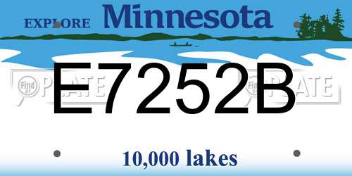 E7252B Minnesota License Plate