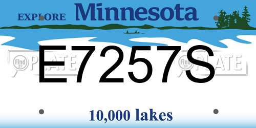E7257S Minnesota License Plate