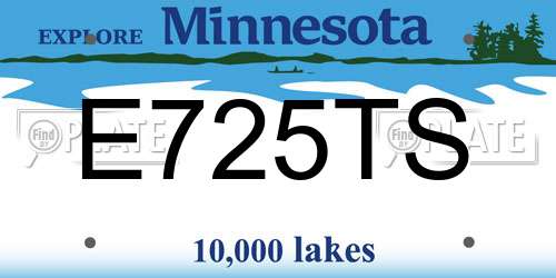 E725TS Minnesota License Plate