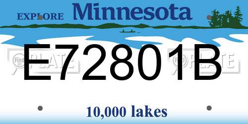E72801B Minnesota License Plate