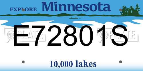 E72801S Minnesota License Plate