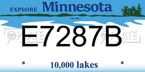 E7287B Minnesota License Plate