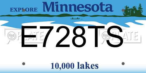 E728TS Minnesota License Plate