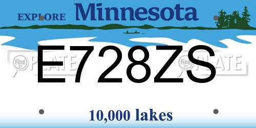 E728ZS Minnesota License Plate