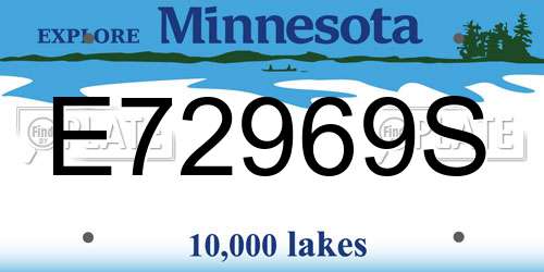 E72969S Minnesota License Plate