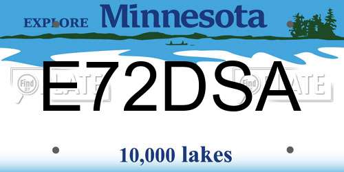 E72DSA Minnesota License Plate