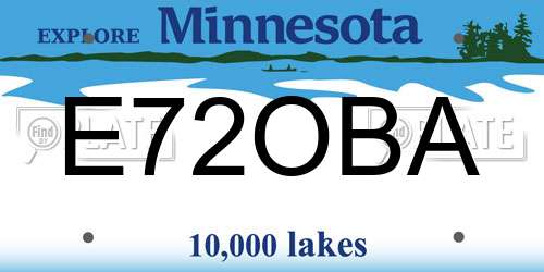 E72OBA Minnesota License Plate