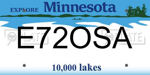 E72OSA Minnesota License Plate