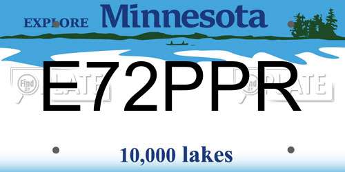 E72PPR Minnesota License Plate
