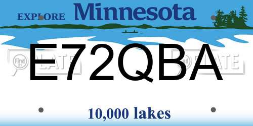 E72QBA Minnesota License Plate