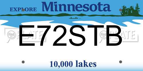 E72STB Minnesota License Plate