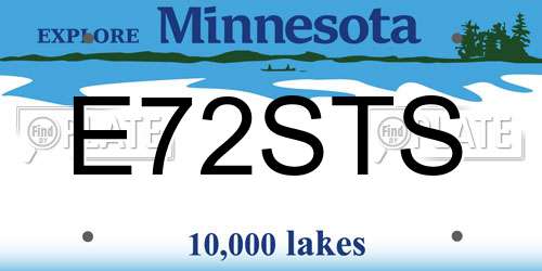 E72STS Minnesota License Plate