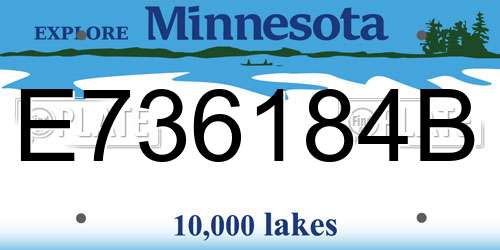 E736184B Minnesota License Plate