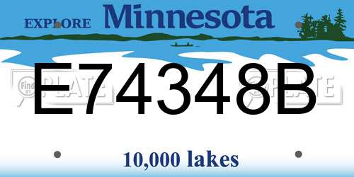 E74348B Minnesota License Plate