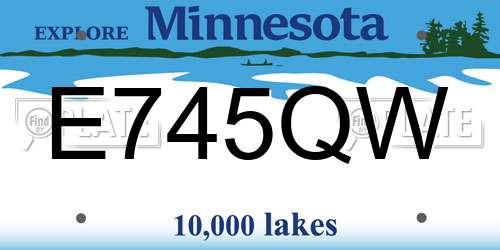 E745QW Minnesota License Plate