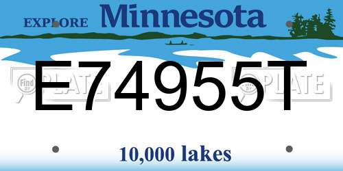 E74955T Minnesota License Plate