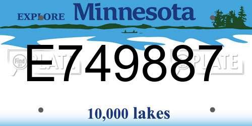 E749887 Minnesota License Plate