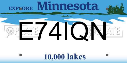 E74IQN Minnesota License Plate