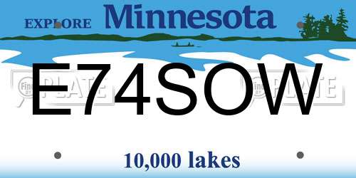 E74SOW Minnesota License Plate