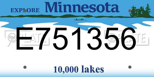 E751356 Minnesota License Plate