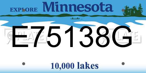 E75138G Minnesota License Plate