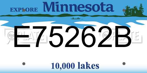 E75262B Minnesota License Plate