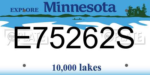 E75262S Minnesota License Plate