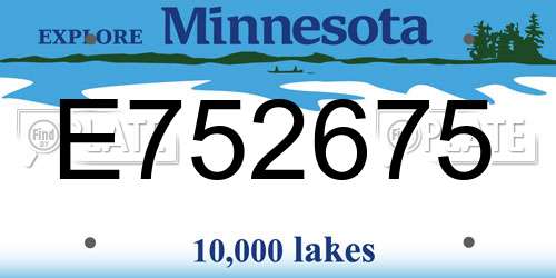 E752675 Minnesota License Plate