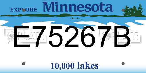 E75267B Minnesota License Plate