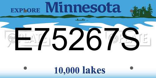 E75267S Minnesota License Plate